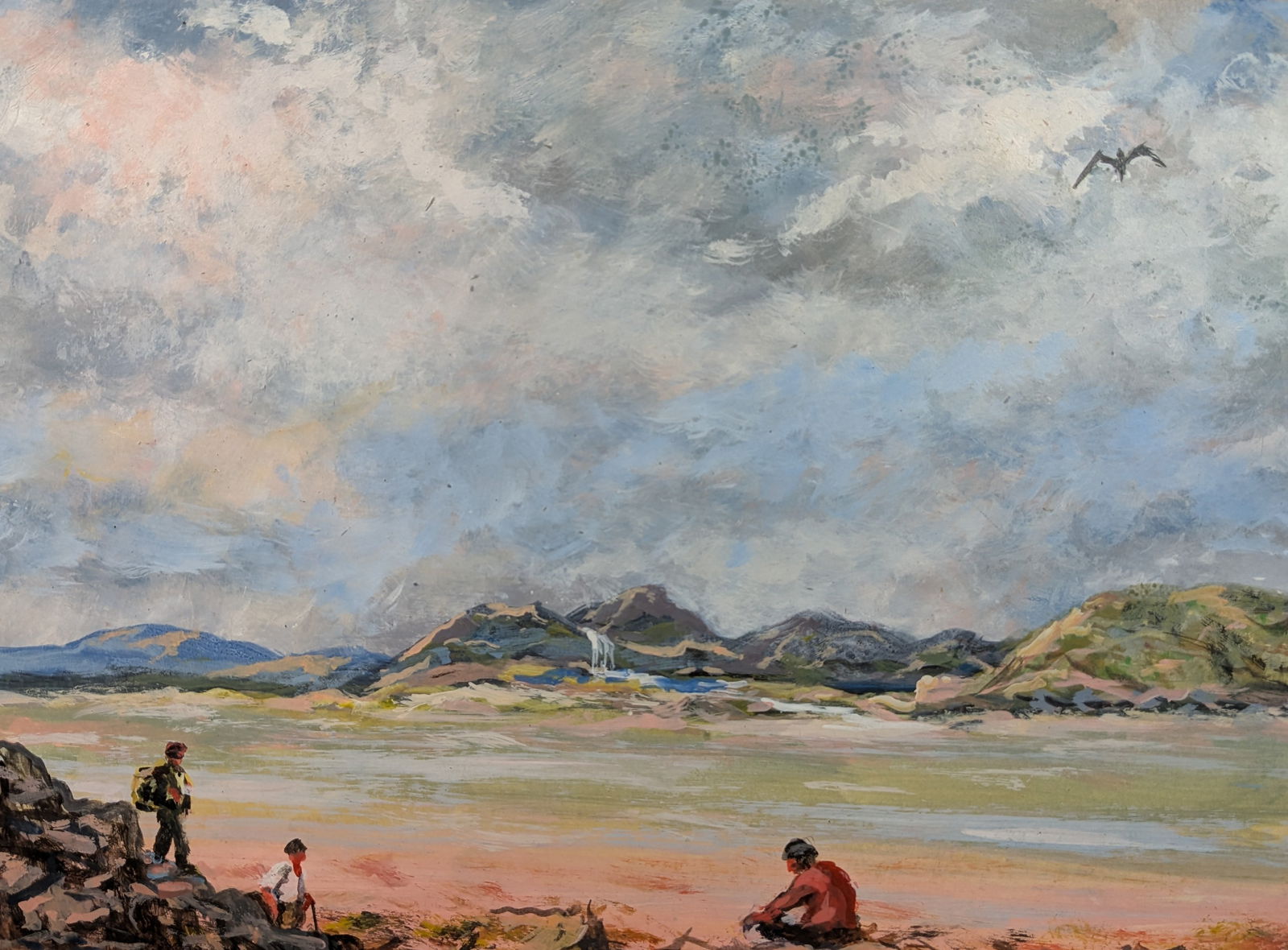 Simon Michael " Beach Stroll": Simon Michael " Beach Stroll", Acrylic on board.9.25" x 12.5" x 0.1"In-house shipping is available for smaller items. Shipping is available for larger and other fragile items through Pac Mail, which i