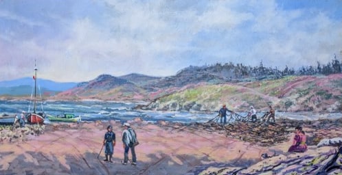 Simon Michael, Oil on Board: Simon Michael, Oil on Board, oil on board.10.75" x 21"UnframedIn-house shipping is available for smaller items. Shipping is available for larger and other fragile items through Pac Mail, which is a