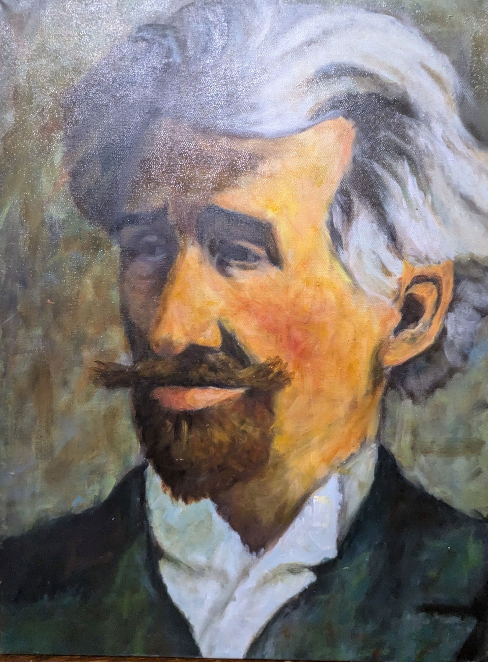 Portrait of Man: Portrait of Man, oil on canvas.24" x 18"In-house shipping is available for smaller items. Shipping is available for larger and other fragile items through Pac Mail, which is a local shipping option.