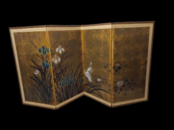 Japanese Byobu 4 Panel Screen (1 of 8)