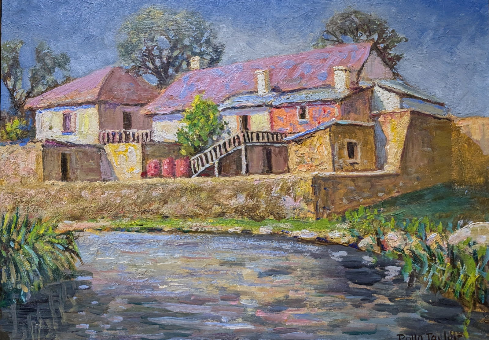 Rolla Taylor, "Recruiting Office on the San Antonio River" (1 of 4)