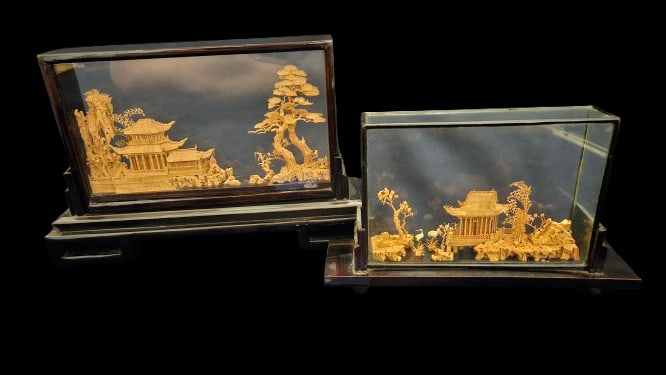 (2) Oriental Carved Oak Sculptures: (2) Oriental Carved Oak Sculptures.In-house shipping is available for smaller items. Shipping is available for larger and other fragile items through Pac Mail, which is a local shipping option. You