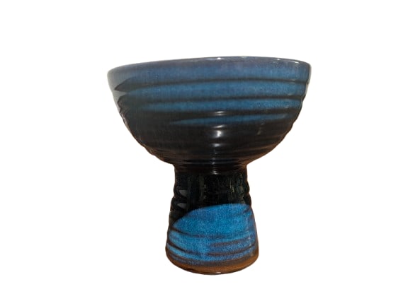 Harding Black Pottery-Dark Blue: Harding Black Pottery-Dark Blue. 5.75" x 5.75" In-house shipping is available for smaller items. Shipping is available for larger and other fragile items through Pac Mail, which is a local shipping