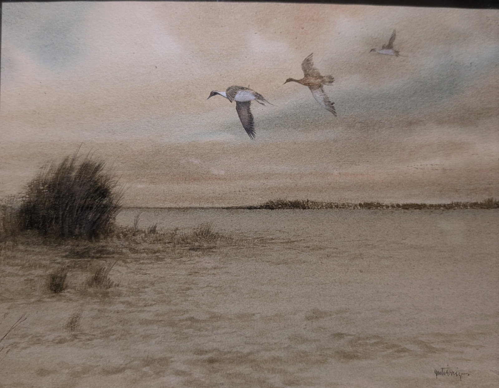 Raul Gutierrez: Raul Gutierrez, watercolor. Sight: 7.75" x 9.75" Frame: 10" x 12" In-house shipping is available for smaller items. Shipping is available for larger and other fragile items through Pac Mail, which is