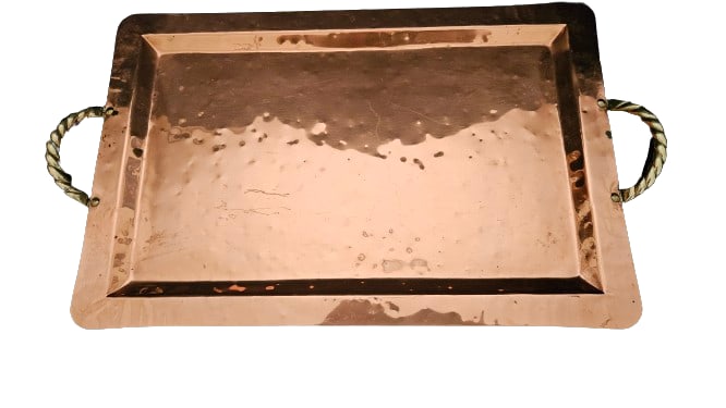 Copper Tray with Brass Handles (1 of 2)