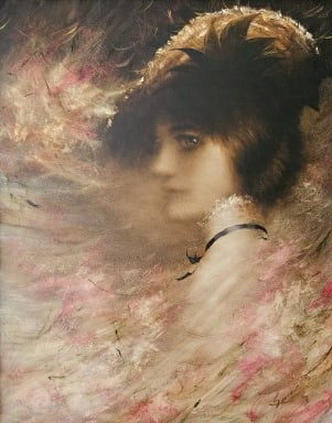 Alfred Sussi "Edwardian Woman": Alfred Sussi "Edwardian Woman", oil on board. Provenance: Alfred Sussi 1931-2013 In-house shipping is available for smaller items. Shipping is available for larger and other fragile items through Pac