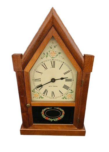 Seth Thomas Electric Church Clock: Seth Thomas Electric Church Clock. 15.25" x 8.75" x 4.5" In-house shipping is available for smaller items. Shipping is available for larger and other fragile items through Pac Mail, which is a local s