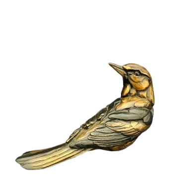 Bronze Figure of a Bird: Bronze Figure of a Bird . 3.5" x 6" x 4" Signed BLP and Dated 2015 In-house shipping is available for smaller items. Shipping is available for larger and other fragile items through Pac Mail, which