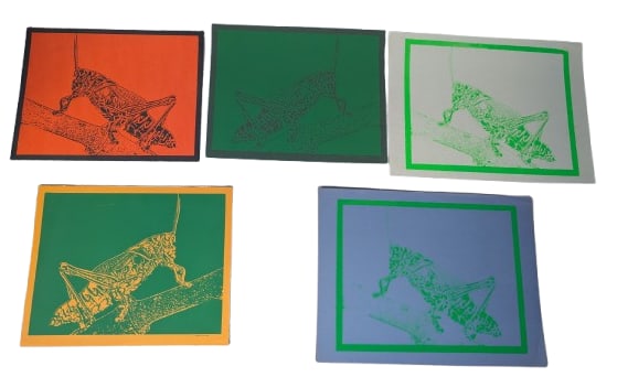Grasshopper: Grasshopper, Serigraph.Unframed. Some rough edges. In-house shipping is available for smaller items. Shipping is available for larger and other fragile items through Pac Mail, which is a local