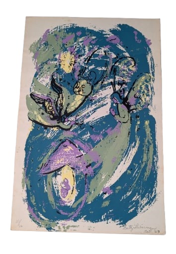 Betty Lieberman, 21/26: Betty Lieberman, 21/26, Serigraph. Unframed. Signed 21/26 Dated Oct '69 (10/69) In-house shipping is available for smaller items. Shipping is available for larger and other fragile items through Pac