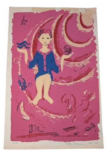Betty Lieberman, 54/44: Betty Lieberman, 54/44, Serigraph. Unframed. Signed 54/44 Dated Oct '69 (10/69) In-house shipping is available for smaller items. Shipping is available for larger and other fragile items through Pac