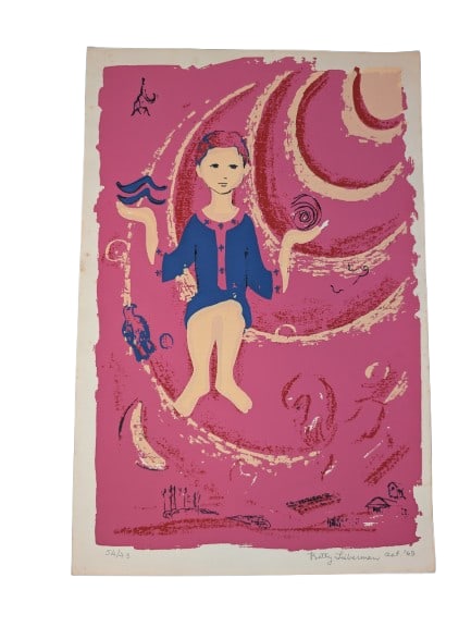 Betty Lieberman, 54/43: Betty Lieberman, 54/43, Serigraph. Unframed. Signed 54/43 Dated Oct '69 (10/69) In-house shipping is available for smaller items. Shipping is available for larger and other fragile items through Pac
