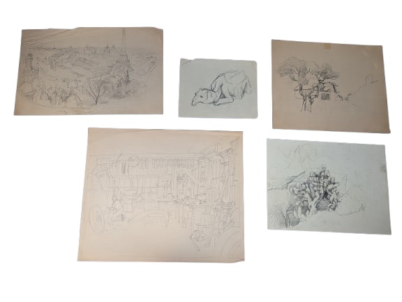 George Baer (1893-1971) American, Sketches: George Baer (1893-1971) American, Sketches, Pencil Sketch. In-house shipping is available for smaller items. Shipping is available for larger and other fragile items through Pac Mail, which is a