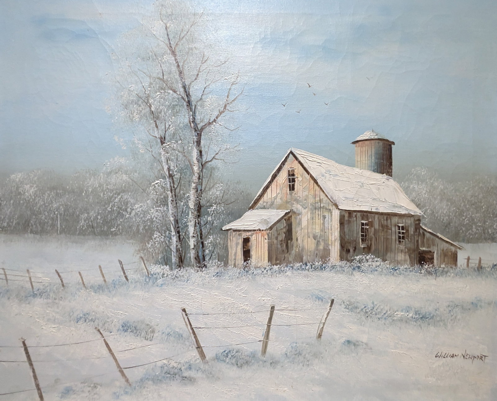William Newport, Oil on Canvas: William Newport, Oil on Canvas, oil on canvas. Sight: 19.75" x 23.75" Frame: 22.25" x 26.25" In-house shipping is available for smaller items. Shipping is available for larger and other fragile items