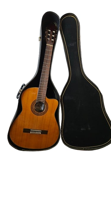 Oscar Schmidt Classical Guitar with Case: Oscar Schmidt Classical Guitar with Case. In-house shipping is available for smaller items. Shipping is available for larger and other fragile items through Pac Mail, which is a local shipping