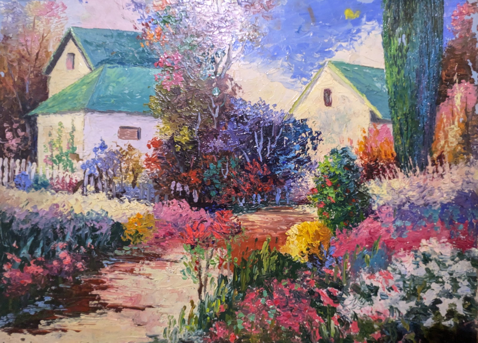 Textured House: Textured House, oil on canvas. 12.25" x 16" In-house shipping is available for smaller items. Shipping is available for larger and other fragile items through Pac Mail, which is a local shipping