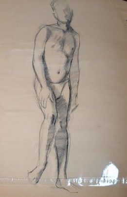 1950 Male Study: 1950 Male Study, Sketch. In-house shipping is available for smaller items. Shipping is available for larger and other fragile items through Pac Mail, which is a local shipping option. You may also opt
