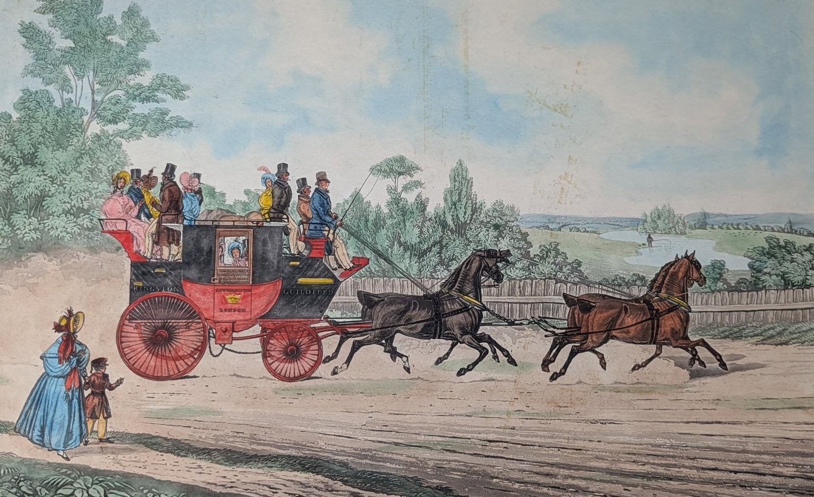 "The Red Rover, Southhampton Coach", James Pollard: "The Red Rover, Southhampton Coach", James Pollard, Etching. In-house shipping is available for smaller items. Shipping is available for larger and other fragile items through Pac Mail, which is a loc