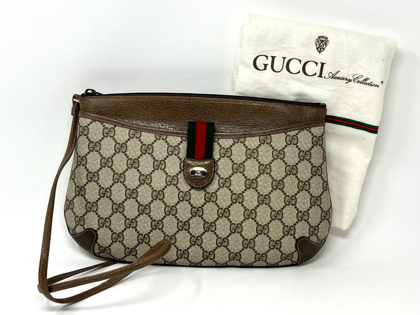 Vintage Gucci "Sherry" GG Web Canvas Monogram Shoulder Bag Purse (1 of 20)