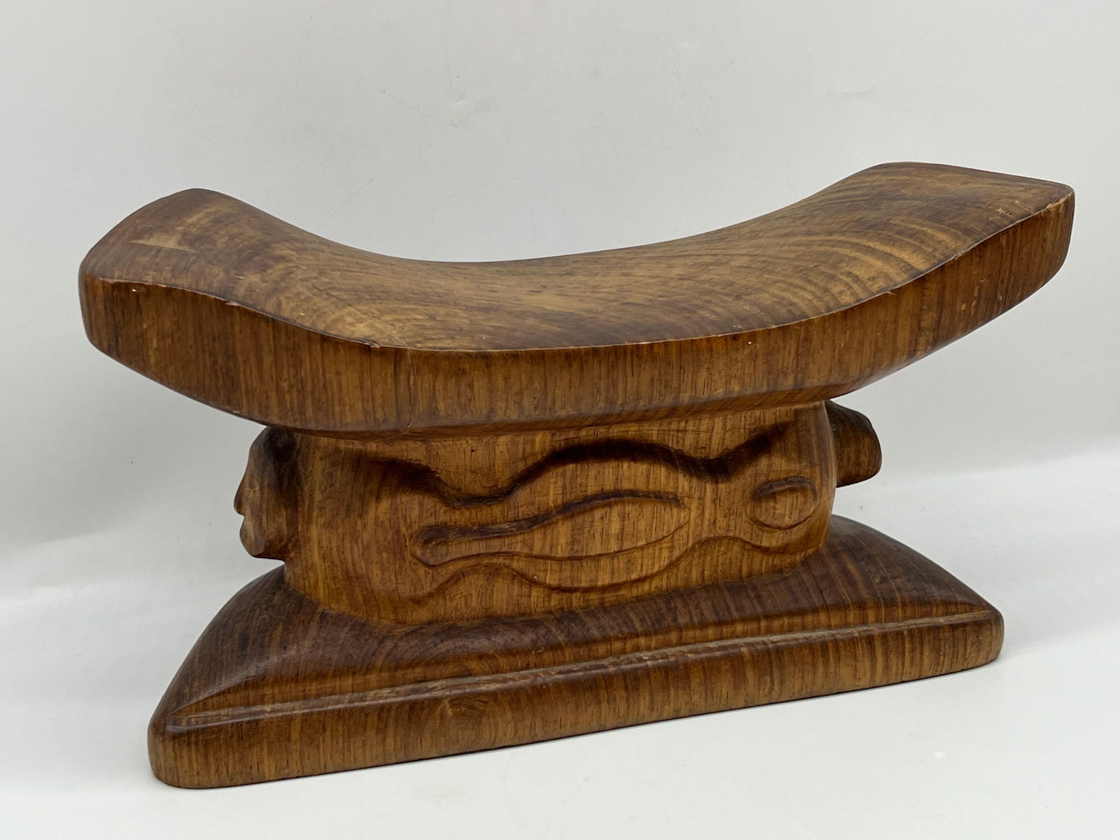 Carved Faces Trunk Wood Meditation Stool Stand (1 of 8)
