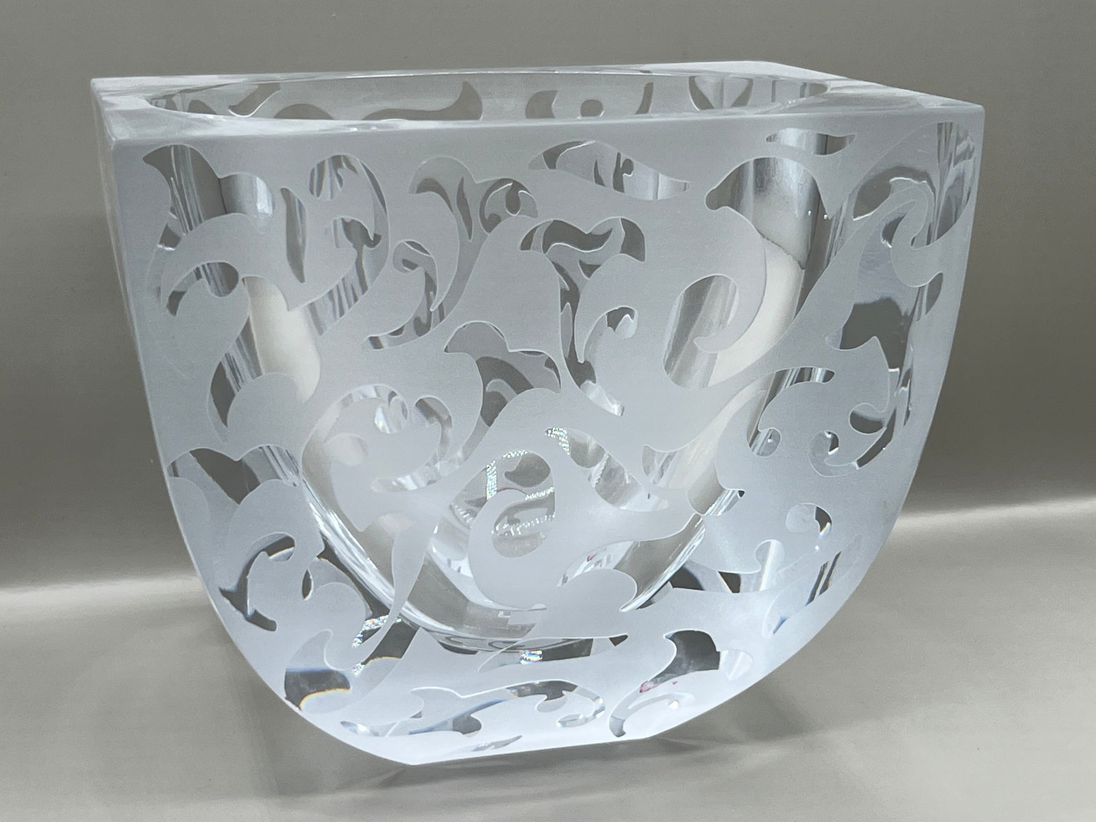 c2003 Michael Weems Etched Art Glass Stout Vase Catchall (1 of 10)