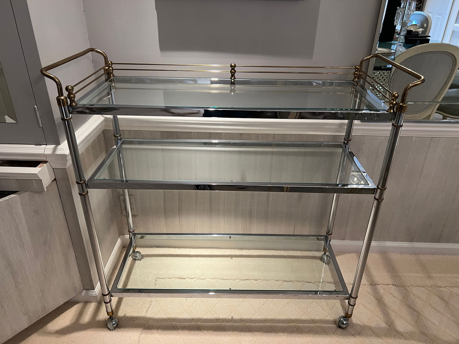Brass & Chrome Tea Cart (1 of 5)