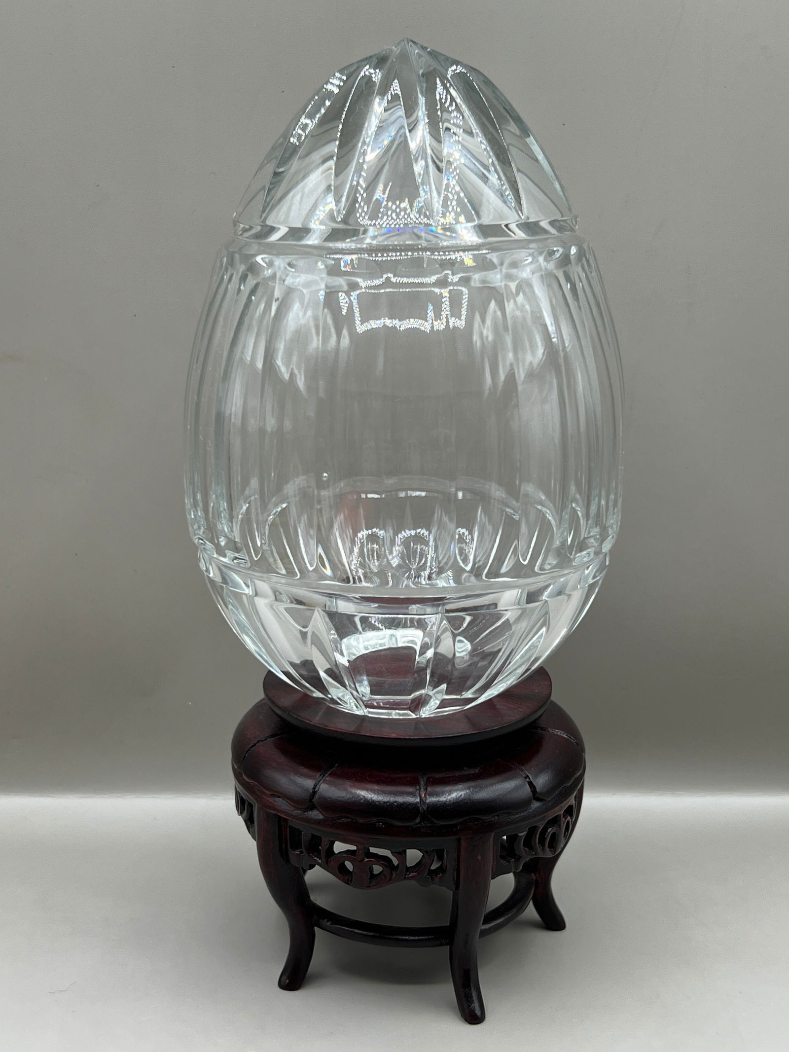 Crystal Egg on Rosewood Stand (1 of 5)