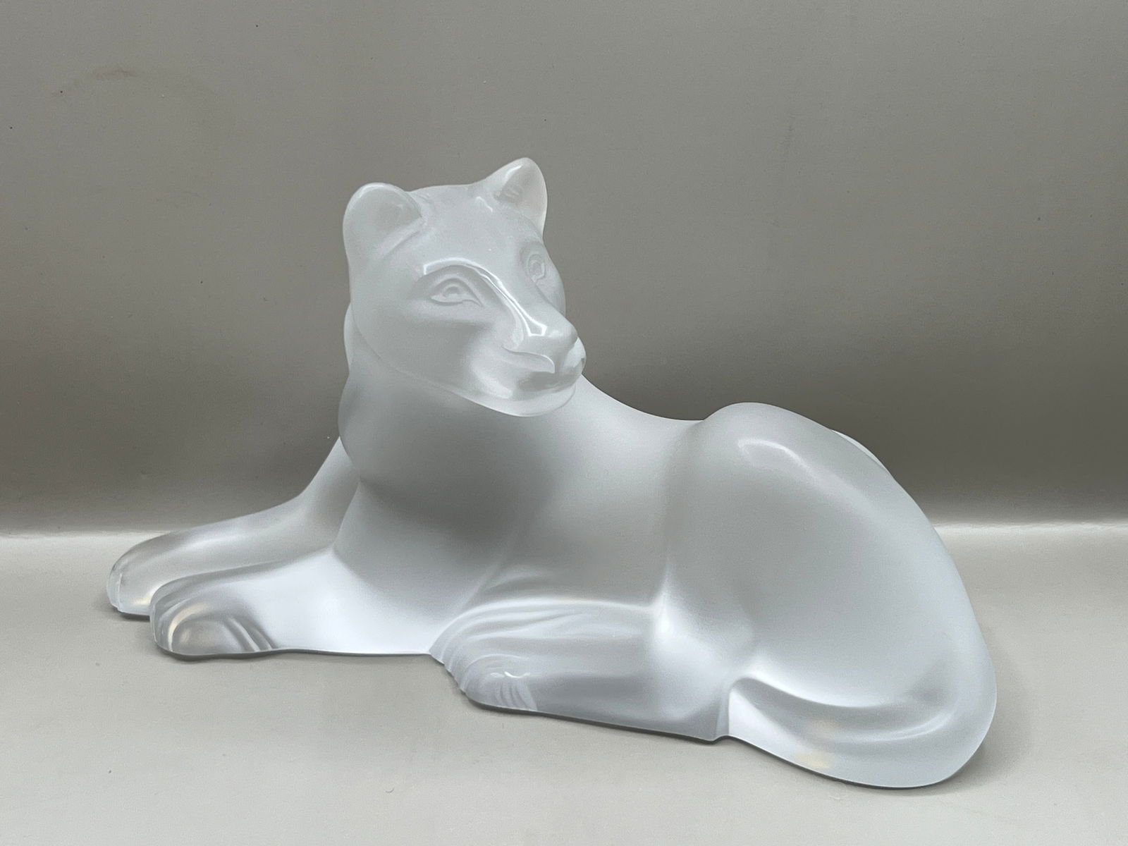 Lalique (French) Frosted Glass Lioness Figurine (1 of 9)