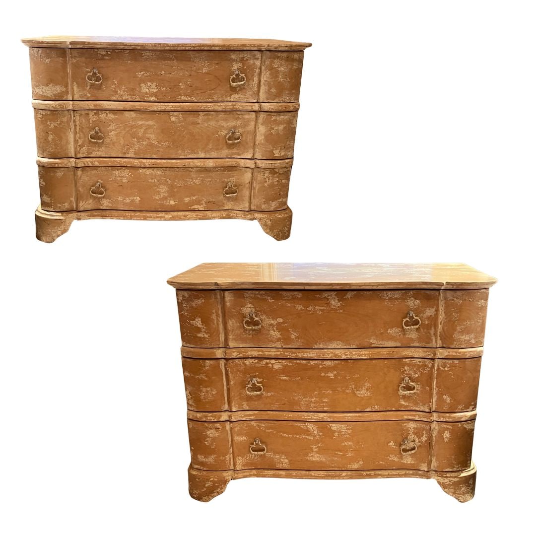 Pair of Guy Chaddock Melrose Collection Pickled Pine Chest of Drawer Nightstand Cabinets 36" w (1 of 6)