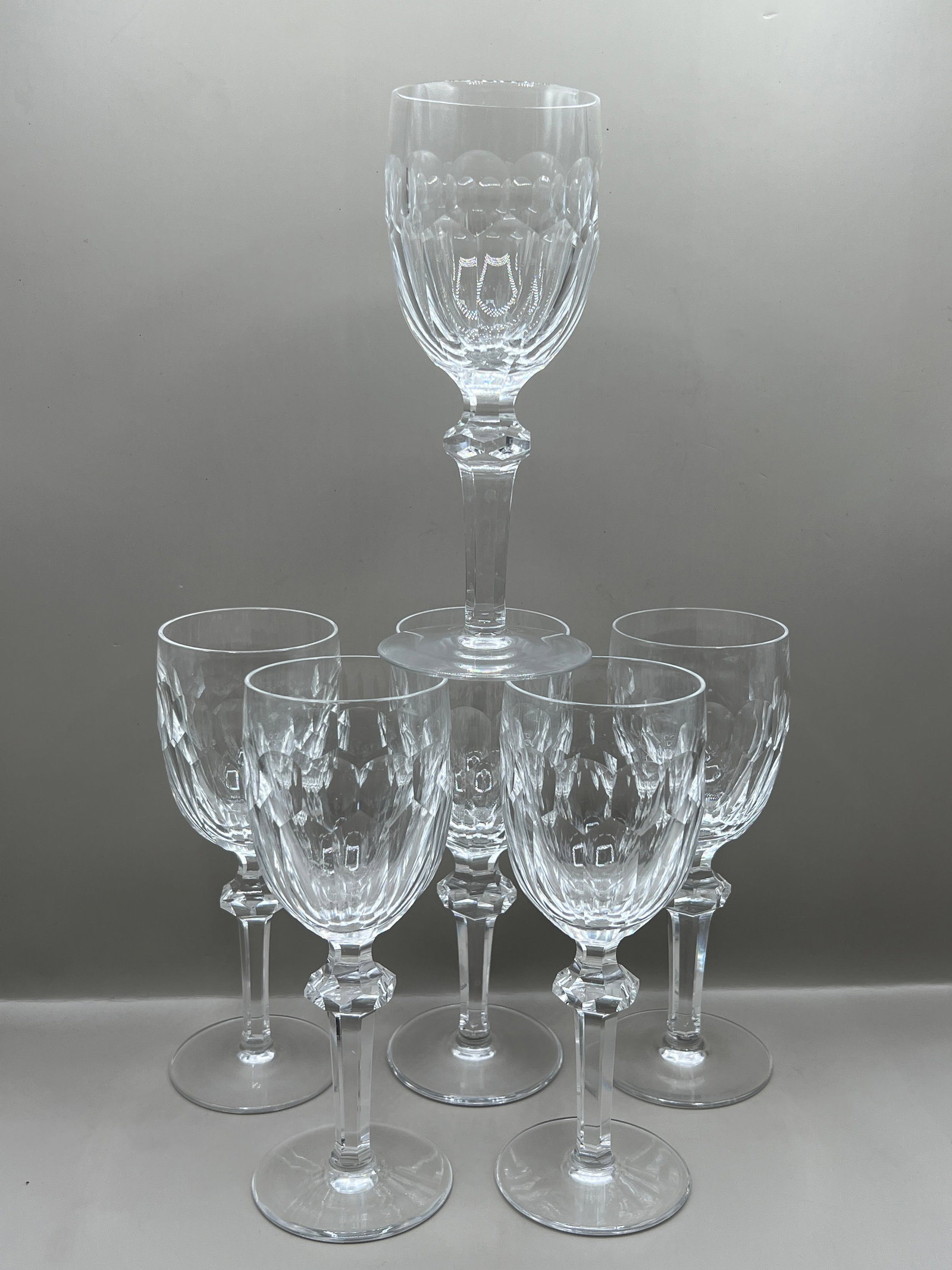 (6) Waterford Curraghmore Cut Crystal Wine Glass Stemware: set of 6