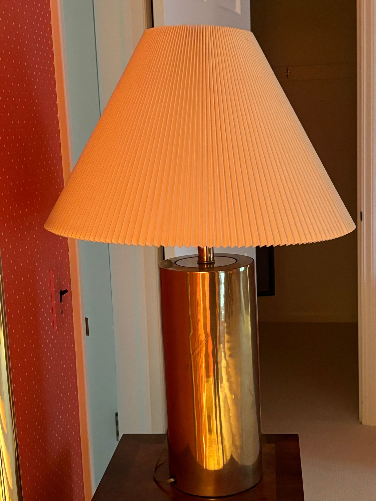 Disco Era Brass Wrapped Columnar Table Lamp (1 of 3)