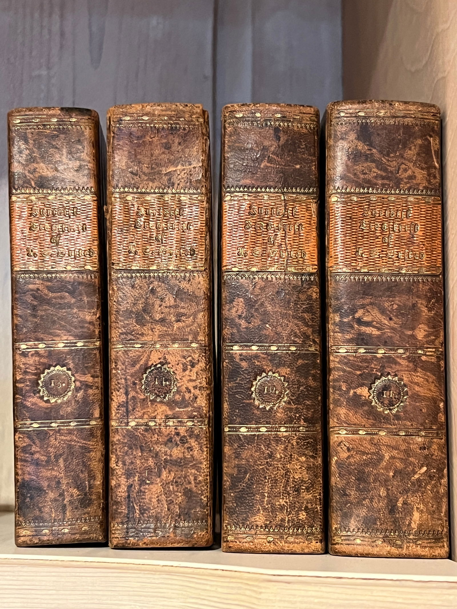 Antiquarian German Language Leather Bound Books Book Set (1 of 7)