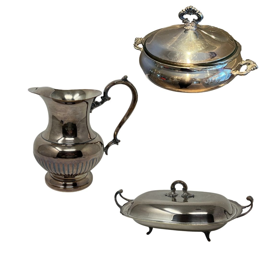 Silverplate Serving Items; Pitcher & Lidded Serving Dishes (1 of 1)