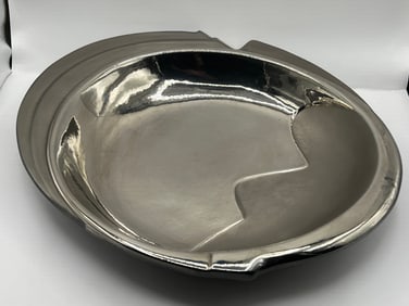 Bagni Signed Italian Pottery Bowl Vessel Iridescent & Matte