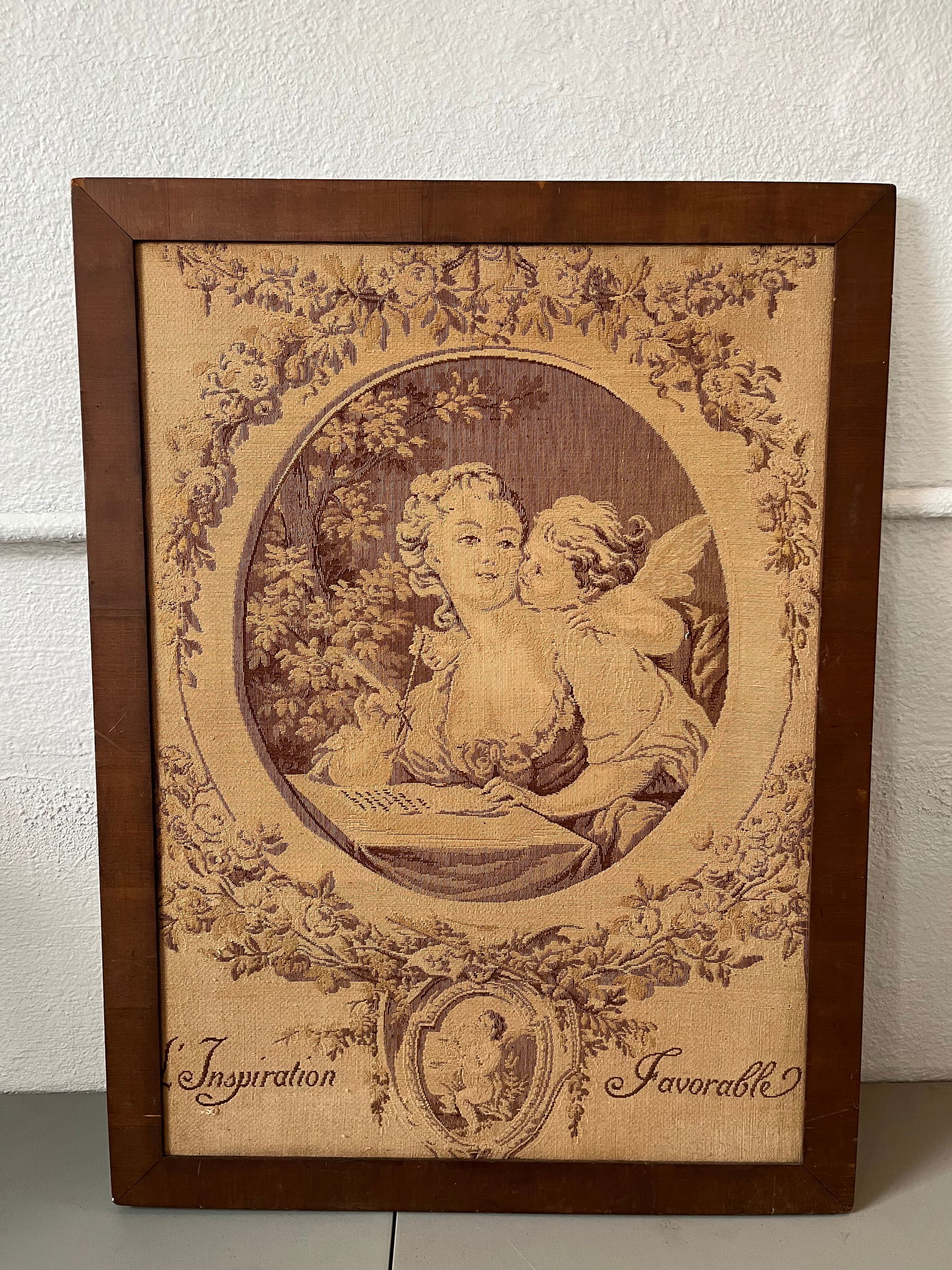L'Inspiration Favorable Framed French Tapestry (1 of 1)