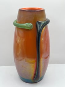 Iridescent Art Glass Tall Vase