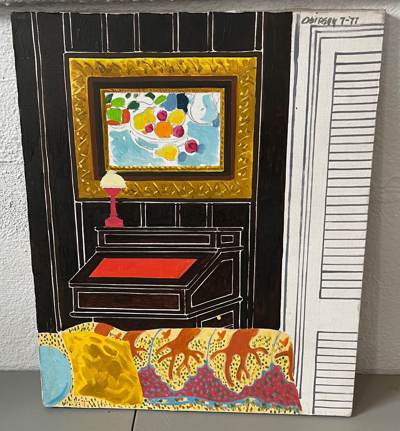 Very Early Aric Obrosey Acrylic on Canvas Original Painting (1 of 4)