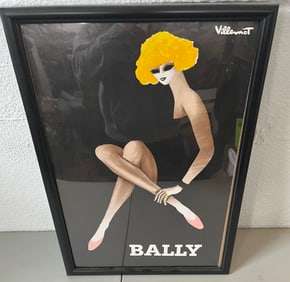 Vintage Bally Bernard Villemot Screenprint Poster