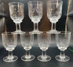 (7) Simon Pearce PEZ4 Crystal Stemware Goblets Glasses