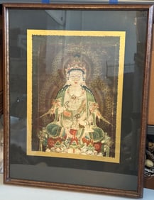 Framed Biva Poudal Tara Female Buddhist Deity Print
