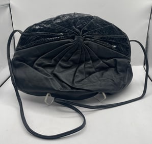 1980s Leather & Snakeskin Shoulder Bag Evening Bag Purse