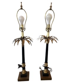 Pair of Regency Palm Tree Table Lamps