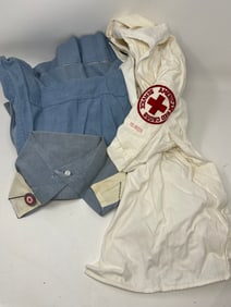 1950's American Red Cross Volunteer Uniform Blouse Jumper Hat