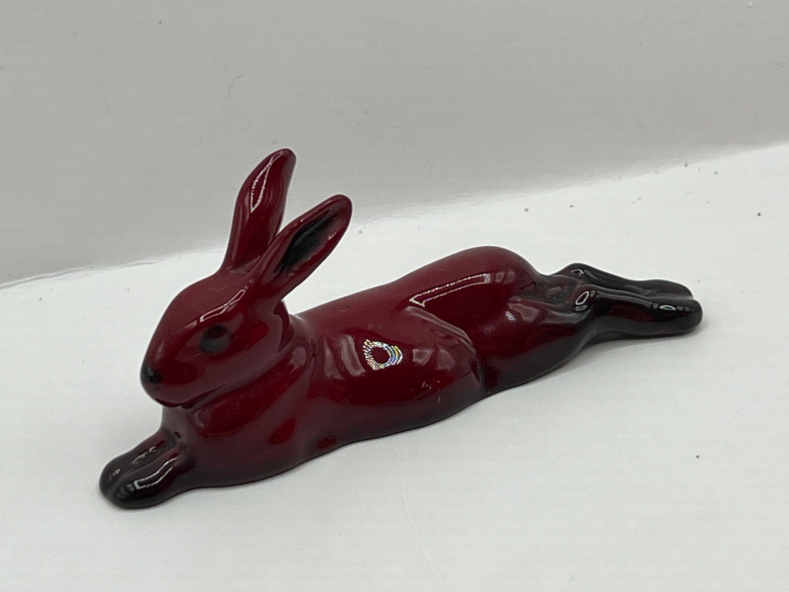 Royal Doulton Flambe Laying Rabbit Figurine: Lovingly kept and handed down