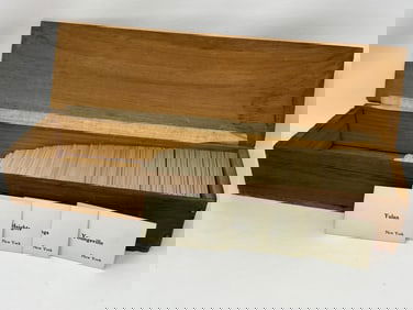 NYC Townships Card Catalog Collection in Handmade Wooden Box