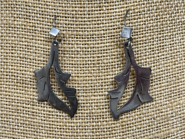 Taxco Mexican Sterling Silver Earrings Artist Mark "TC-110"