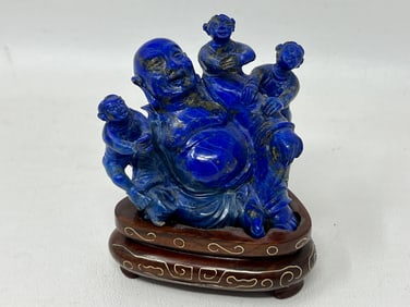 Lapis Lazuli Buddha Figurine Deity Statue