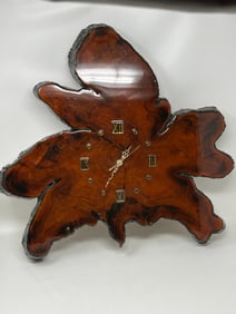Large 1980s Live Edge Trunk Clock