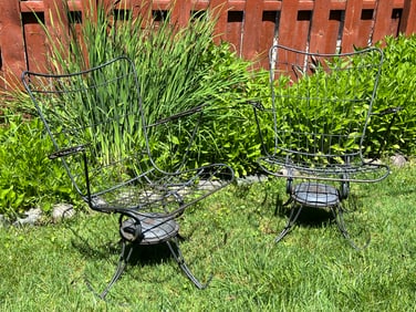 Midcentury Homecrest Patio Set Furniture Sofa, Armchairs, Highback Chair