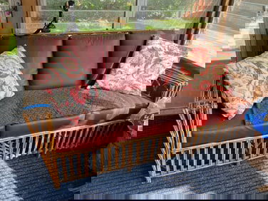 Heywood Wakefield Rattan Sofa Couch